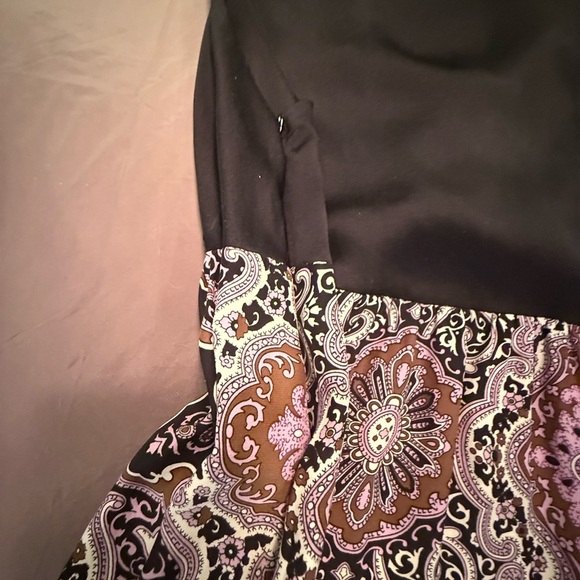 Alice & Trixie Black/Purple Paisley 100% Silk Sleeveless Mini Dress Size XS $198 - Picture 4 of 8